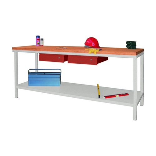 PAVOY Werkbank mit verschiedenen Unterbauten, 2 Schubladen, 1 Ablageboden