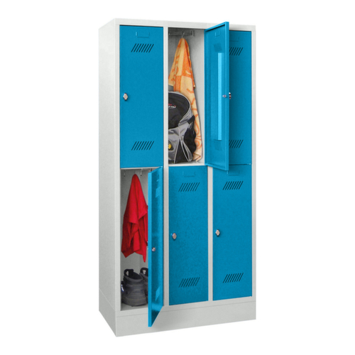 PAVOY Doppelstöckiger Garderobenschrank Basis mit 3x2 Abteilen, Abteilbreite 300 mm