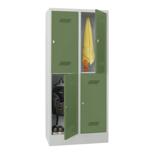 PAVOY Doppelstöckiger Garderobenschrank Basis mit 2x2 Abteilen, Abteilbreite 400 mm