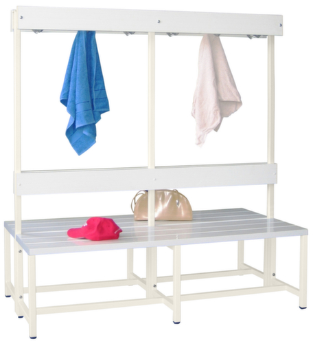 PAVOY Umkleidebank Basis mit Haken und Kunststoffleisten