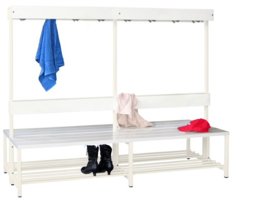 PAVOY Umkleidebank Basis mit Haken und Kunststoffleisten