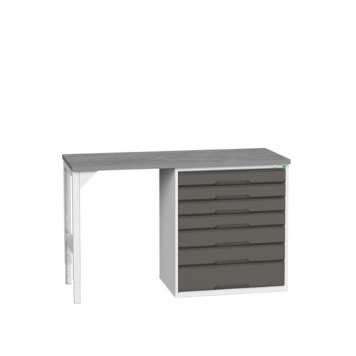 bott Werkbank verso, 7 Schubladen, RAL7035 Lichtgrau/RAL7016 Anthrazitgrau