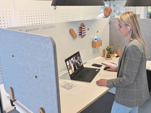 Legamaster Schallabsorbierende Tischtrennwand ELEMENTS, Höhe x Breite 600 x 1600 mm, Wand grau