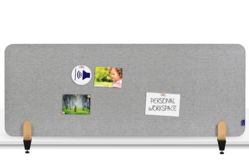 Legamaster Schallabsorbierende Tischtrennwand ELEMENTS, Höhe x Breite 600 x 1600 mm, Wand grau