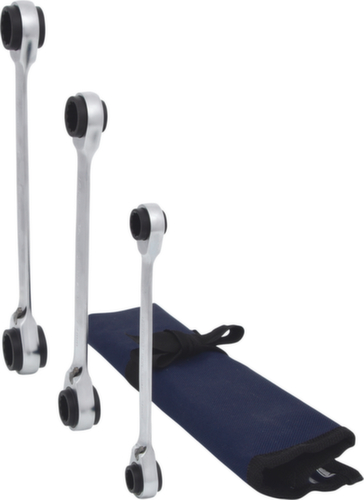 KS Tools 4 in 1 GEARplus umschaltbar Doppel-Ratschenringschlüssel-Satz
