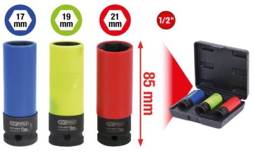 KS Tools 1/2" Alu-Felgen Kraft-Stecknuss-Satz robust