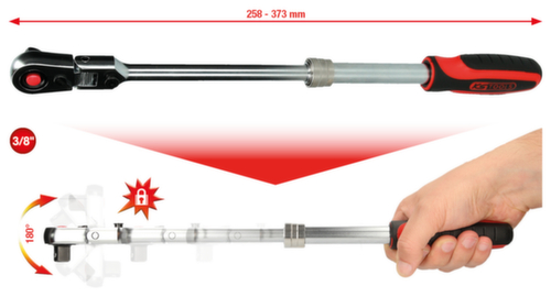 KS Tools 3/8" SlimPOWER Teleskop-Gelenk-Umschaltknarre