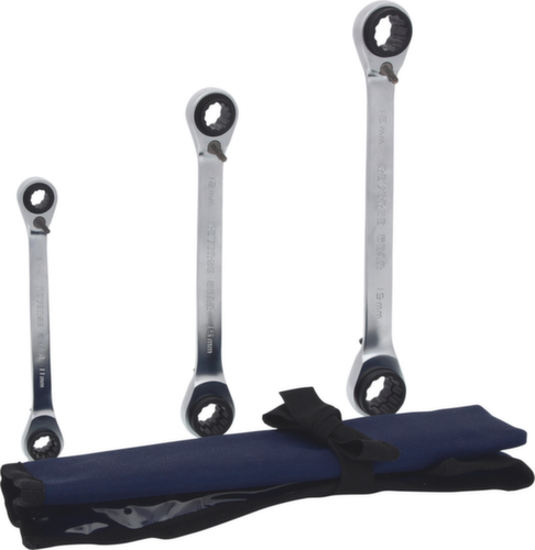 KS Tools 4 in 1 GEARplus umschaltbar Doppel-Ratschenringschlüssel-Satz