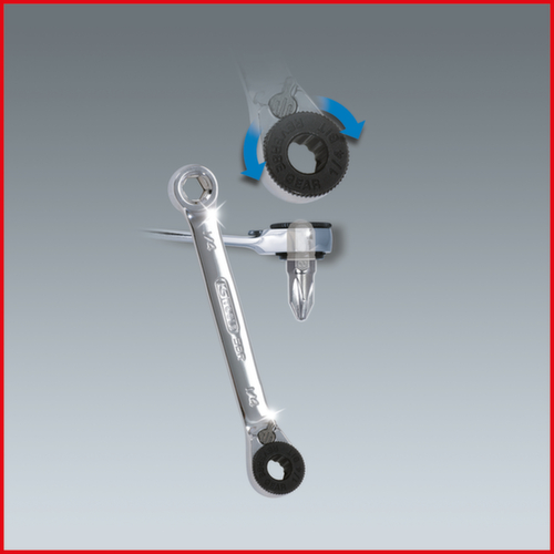 KS Tools GEARplus Mini-Bit-Umschalt-Ratschenringschlüssel 1/4"x1/4"