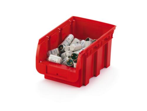 Sichtlagerkasten Basis, rot, Tiefe 235 mm, Polypropylen