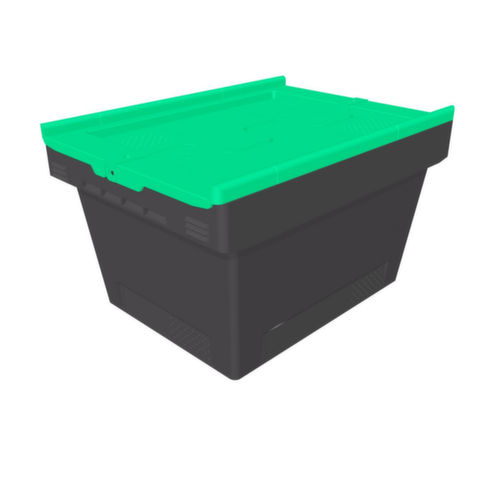 BITO Umweltfreundlicher Mehrwegbehälter MB Eco, Inhalt 18 l, Zweiteiliger Klappdeckel