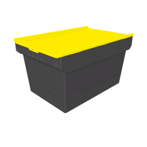 BITO Umweltfreundlicher Mehrwegbehälter MB Eco, Inhalt 58 l, Zweiteiliger Klappdeckel