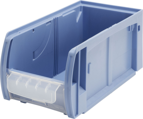BITO Sichtlagerkasten 31514 mit Schiebescheibe, taubenblau, Tiefe 300 mm, Polypropylen