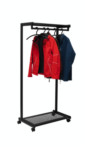 Kompakte Reihengarderobe MAULbolero fahrbar, RAL9004 Signalschwarz