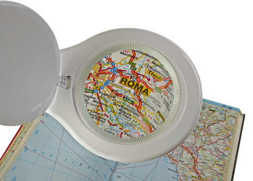 MAUL Elegante LED-Lupenleuchte MAULmakro, Licht kaltweiß (tageslichtweiß), weiß