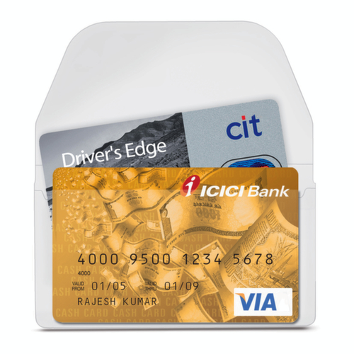 3L Office Products Sichttasche für Visitenkarten, transparent