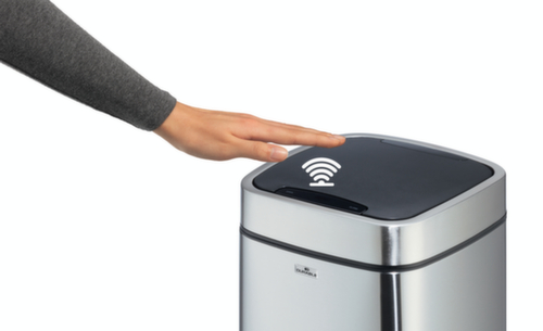 Durable Sensor-Abfallbehälter NO TOUCH aus Edelstahl, 21 l, metallic-silber