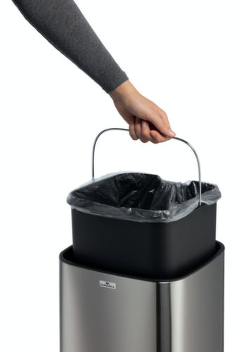 Durable Sensor-Abfallbehälter NO TOUCH aus Edelstahl, 21 l, metallic-silber