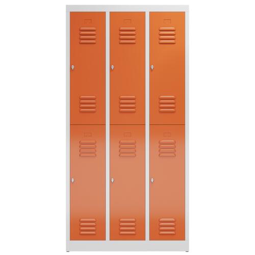 Doppelstöckiger Garderobenschrank ClassiX, Abteilbreite 290 mm