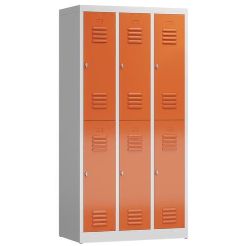 Doppelstöckiger Garderobenschrank ClassiX, Abteilbreite 290 mm
