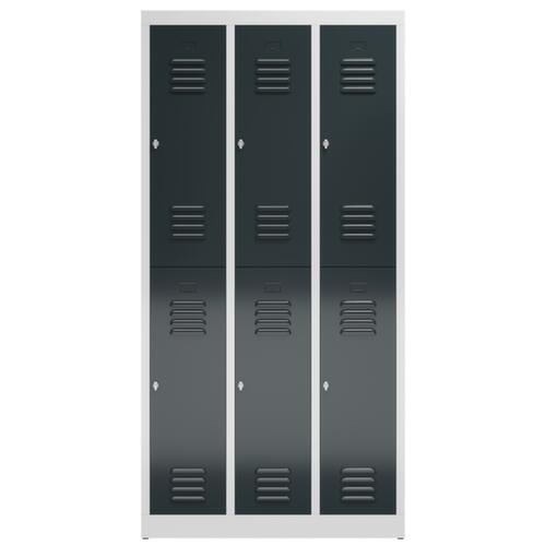 Doppelstöckiger Garderobenschrank ClassiX, Abteilbreite 290 mm