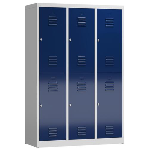 Doppelstöckiger Garderobenschrank ClassiX, Abteilbreite 395 mm