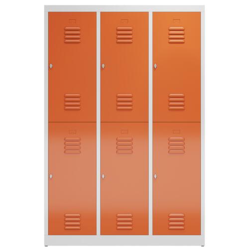 Doppelstöckiger Garderobenschrank ClassiX, Abteilbreite 395 mm