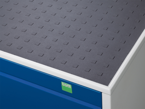 bott Fahrbarer Schubladenschrank cubio, 5 Schublade(n), RAL7035 Lichtgrau/RAL5010 Enzianblau