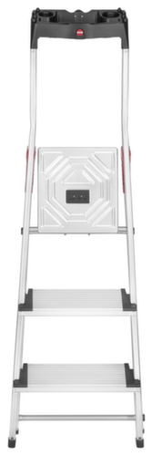 Hailo Einseitige Stufenstehleiter ComfortLine L80 mit XXL-Stufen, 3 extra tiefe Riffelblechstufen