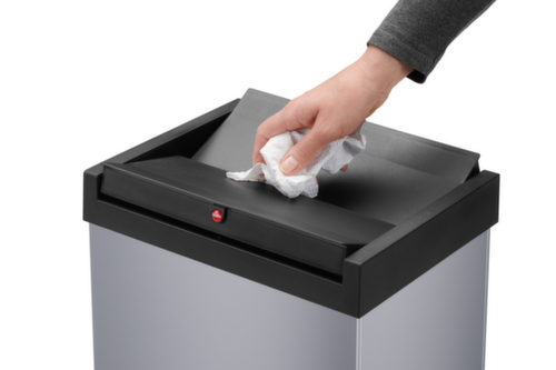 Hailo Abfallbehälter Big-Box Swing XL mit selbstschließendem Schwingdeckel, 52 l, silber