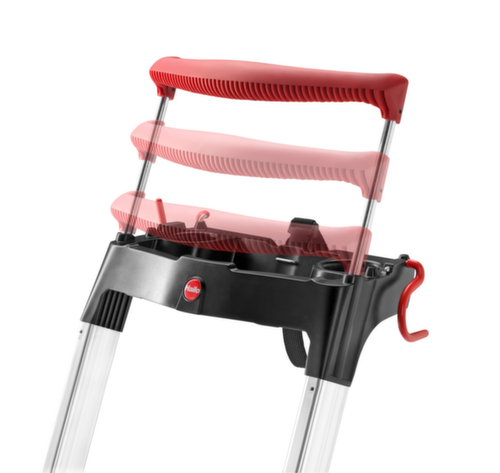 Hailo Einseitige Stufenleiter TopLine L100 mit ausziehbarem Sicherheitsbügel, 4 extra tiefe Riffelblechstufen