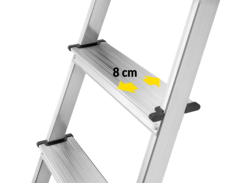 Hailo Einseitige Stufenstehleiter StandardLine L60 mit Ablageschale, 7 Riffelblechstufe(n)