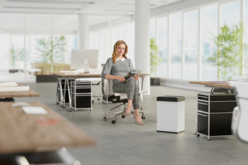 Hailo Abfallbehälter Big-Box Swing L mit selbstschließendem Schwingdeckel, 35 l, weiß