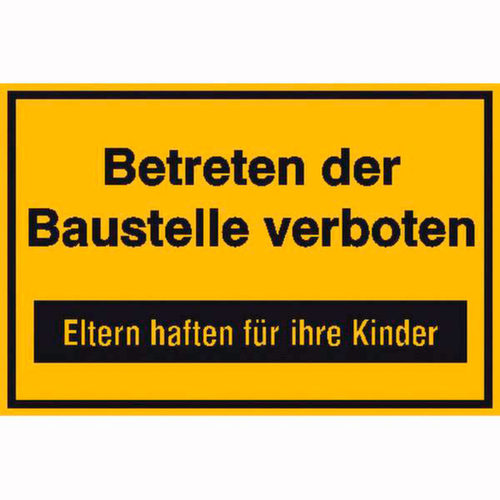 Hinweisschild SafetyMarking® für Baustellen, "Betreten der Baustelle verboten"