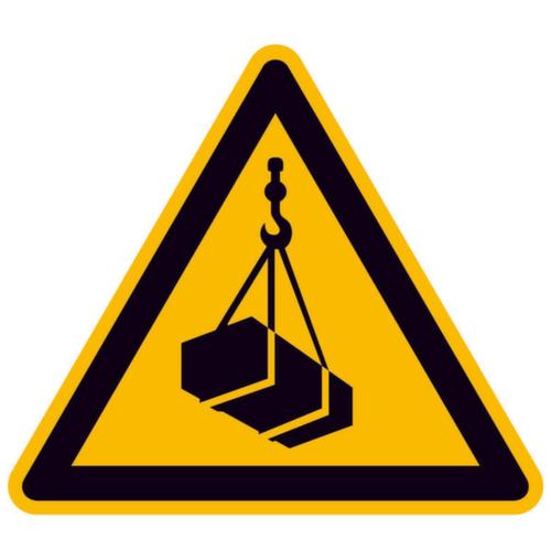 Warnschild SafetyMarking® vor schwebender Last