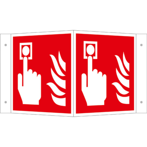 Brandschutzschild SafetyMarking® PLUS, Winkelschild, langnachleuchtend und tagesfluoreszierend