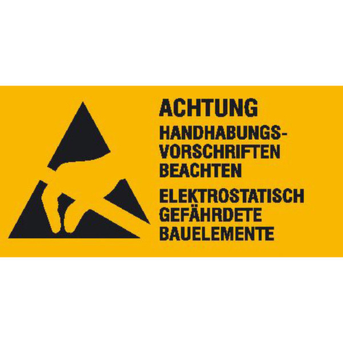 Warnkombischild SafetyMarking® auf Bogen "Elektrostatisch gefährdete Bauelemente Form B"