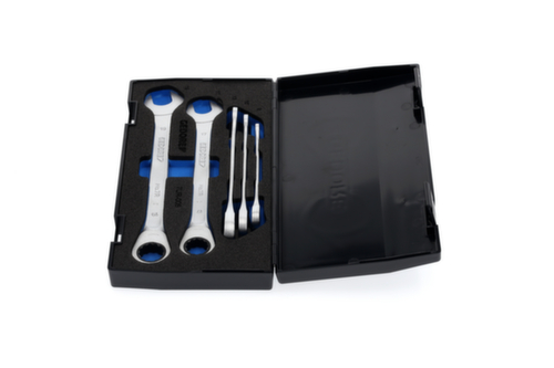 GEDORE 7 R-005 Satz Maulschlüssel mit Ringratsche 5-teilig 8-19 mm