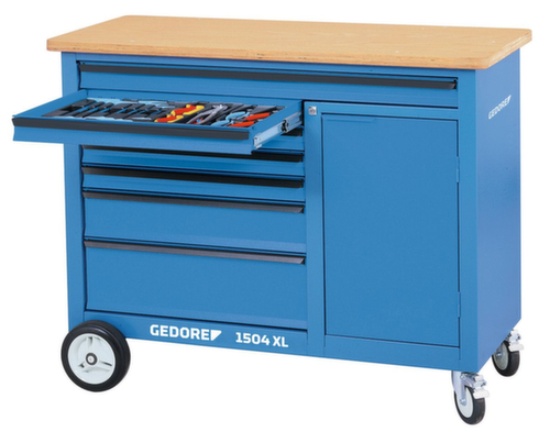 GEDORE 1504 XL Rollwerkbank 1,25 m breit mit 7 Schubladen