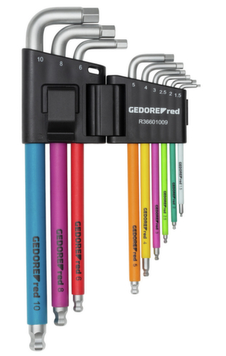 GEDORE R36601009 Winkelschraubendr.Satz 6kt 1.5-10mm 9tlg mit Farbcodierung