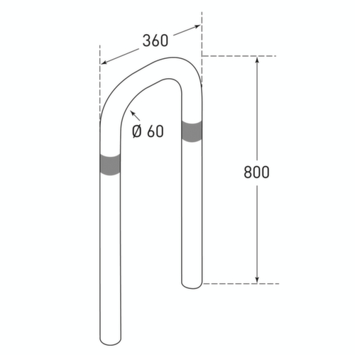 Moravia Schutzbügel CITY klein, Höhe 800 mm, Zum Einbetonieren