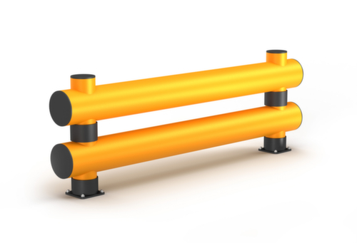 a.m.p.e.r.e. Rammschutz-Barriere Rack Mammut®, Doppelplanke, Länge 10000 mm