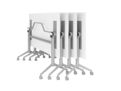 Fahrbarer Klapptisch, Höhe x Breite x Tiefe 750 x 1600 x 800 mm, Platte Asteiche