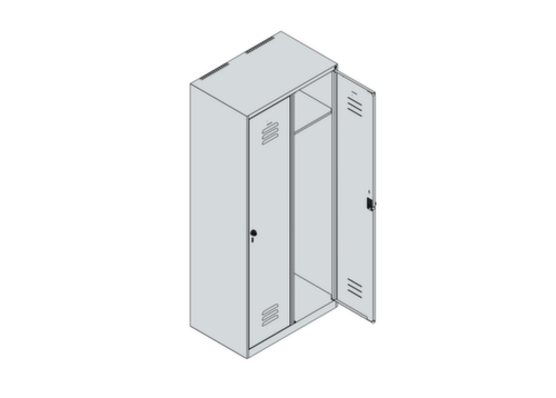 C+P Spind Classic Plus mit 2 Abteilen, Abteilbreite 400 mm