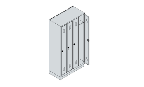C+P Spind Classic Plus mit 4 Abteilen, Abteilbreite 250 mm
