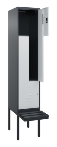 C+P Z-Spind Classic Plus mit untergebauter Sitzbank, Abteilbreite 400 mm