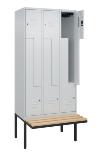 C+P Z-Spind Classic Plus mit untergebauter Sitzbank, Abteilbreite 300 mm