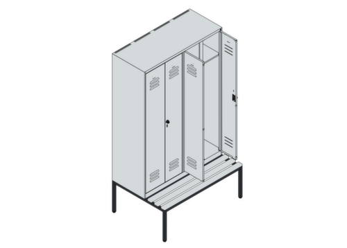 C+P Sitzbank-Spind Classic Plus für Schwarz-Weiß-Trennung, Abteilbreite 300 mm