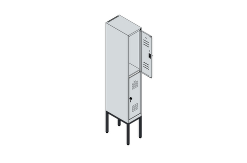 C+P Doppelstöckiger Spind Classic Plus, Abteilbreite 300 mm