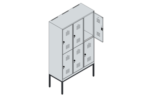 C+P Doppelstöckiger Spind Classic Plus, Abteilbreite 400 mm